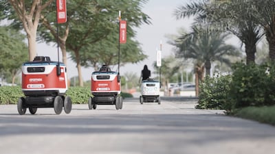 Aramex testing drone and roadside bot deliveries in Dubai. ADQ is set to acquire a 58 per cent majority stake in Aramex. Photo: Aramex