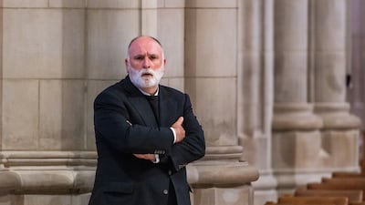 Chef and founder of World Central Kitchen Jose Andres attends a memorial service for seven aid workers killed in an Israeli strike. EPA
