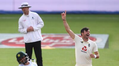 James Anderson celebrates after Azhar Ali edges behind to give the England bowler his 600th Test wicket during Day 5 of the third Test at the Ageas Bowl in Southampton on Tuesday, August 25. Getty
