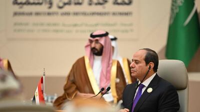Egypt's President Abdel Fattah El Sisi attends the Jeddah Security and Development Summit. AFP