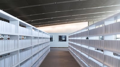Iraqi-born artist Wafaa Bilal’s major solo exhibition titled ‘168: 01’ is an expression of the historic loss of a priceless cultural heritage that occurred when a fire destroyed more than 70,000 books at the library of the College of Fine Arts at University of Baghdad in 2003. Reem Mohammed/The National