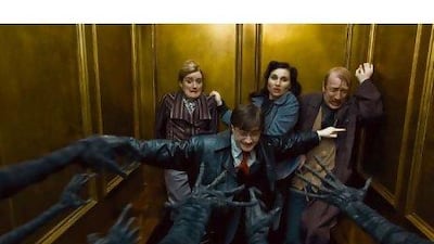 Daniel Radcliffe, front centre, stars in Harry Potter and the Deathly Hallows, the first part of the seventh instalment in the series.