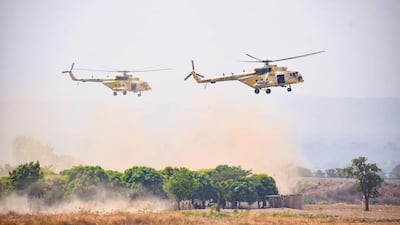 Nigerian MI-35 helicopters. Courtesy Nigerian Air Force