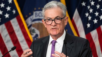 Federal Reserve Chairman Jerome Powell speaks during a news conference in Washington. AFP