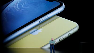 Philip Schiller, Senior Vice President, Worldwide Marketing of Apple, speaks about the new Apple iPhone XR at the Steve Jobs Theater in Cupertino, California on September 12, 2018. Reuters