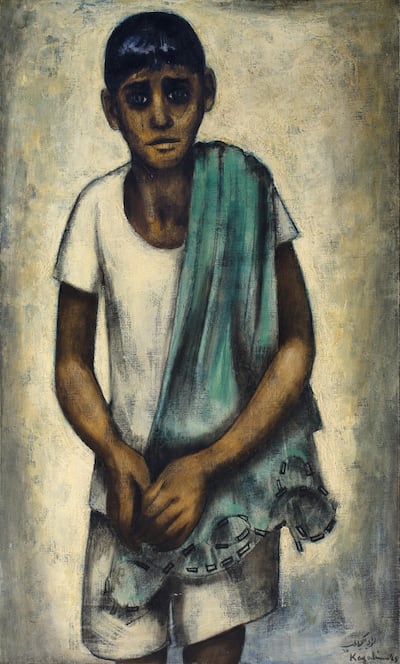 Louay Kayyali's 'Hamel Al Shibbak Al Saghir' (The Young Net Carrier). Courtesy Christie's Images LTD