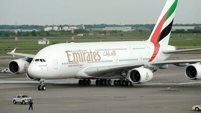 Emirates Airline receives its first A380 (July 27, 2008) After an eight year wait, Emirates Airline received its first A380 during a ceremony at the Airbus factory in Hamburg, ushering in a new era of Middle East aviation. The airline has gone on to rece???