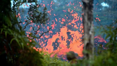 Lava from the Kilauea volcano, Hawaii. With tourists unable to view it up close, businesses are suffering. AFP