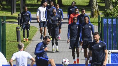 French national team players arrive for their training session at the team base in Clairefontaine-en-Yvelines, France, 02 July 2016. France will face Iceland in the Uefa Euro 2016 quarter-final match in Saint-Denis on 03 July 2016. Georgi Licovski / EPA