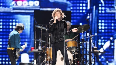 Ever so gracious, Mick Jagger kept peppering his banter with Arabic phrases such as “shukran jazeelan” (Thank you very much) and “Kaifa Halek” (how are you?). Lee Hoagland / The National
