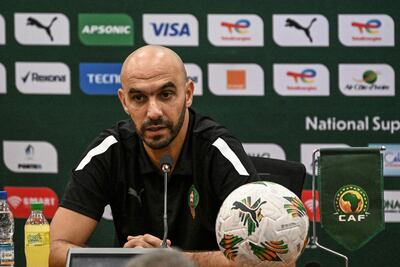 Morocco's manager Walid Regragui ahead of the Afcon last-16 match against South Africa. AFP