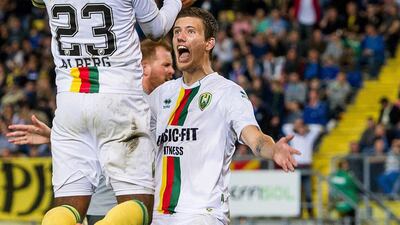 Michiel Kramer shown celebrating a goal in a Dutch Eredivisie match against NAC Breda in October. Ronald Bonestroo / EPA / October 18, 2014