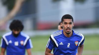 Hassan Ibrahim in full sprint during training.