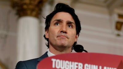 Canada's Prime Minister Justin Trudeau announces new gun control legislation in Ottawa, Ontario. AP