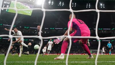 Tottenham Hotspur's Harry Kane scores their side's fifth goal of the game.