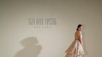 A model poses during the Elio Abou Fayssal presentation. Andreas Rentz / Getty Images for Fashion Forward