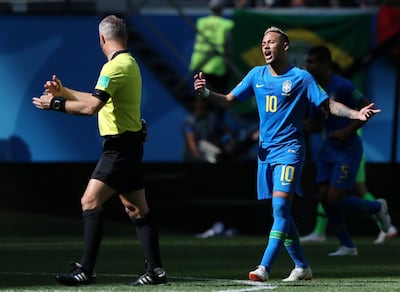 Neymar's superb display against Costa Rica was soured somewhat by his theatrics and attitude towards the referee. Marcos Brindicci / Reuters