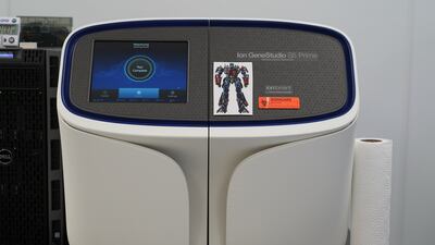 One of several cDNA sequencing machines at Mako Medical Laboratories in Henderson, North Carolina, which allow scientists to scrutinize positive Covid-19 tests for Omicron and other variants. Willy Lowry / The National