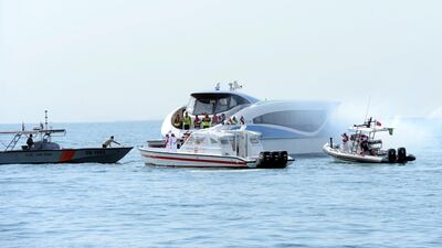 Dubai's RTA carried out a drill simulating a collision between Dubai Ferry and a boat near Rashid Port. Courtesy RTA