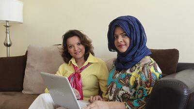Support group founder Hena Khan, right, and Sunaina Vohra, a life coach, have seen membership of the group climb to 9,000. Jeffrey E Biteng / The National