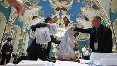 The ruling United Russia party, aligned to President Vladimir Putin, was on track to retain its majority in parliament. Reuters