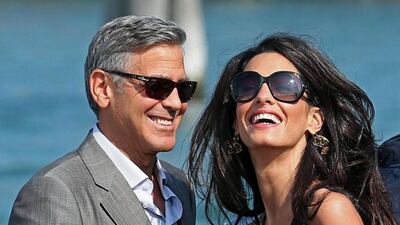 George Clooney and Amal Alamuddin in Venice. Alessandro Di Meo / EPA
