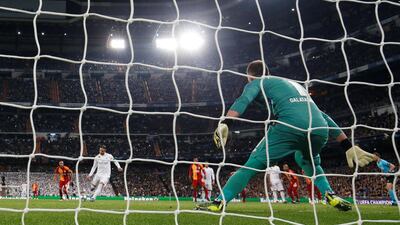 Sergio Ramos puts Real 4-0 up from the penalty spot. Reuters
