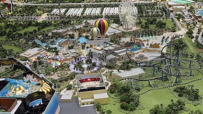 A model of the Motiongate attraction, which will have 27 rides and activities when its construction is finished. Satish Kumar / The National