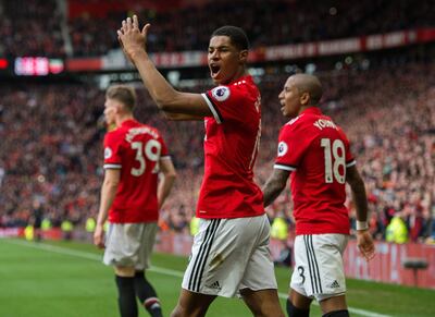 Manchester United's Marcus Rashford, centre. Peter Powell / EPA