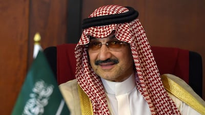 This photo taken on July 4, 2017 shows Saudi Arabian Prince Alwaleed bin Talal looking on during a meeting with Sri Lankan foreign minister Ravi Karunanayake in Colombo. Ishara S Kodikara / AFP