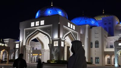 The 49th UAE National Day celebrations at Qasr Al Watan. Projector show, Palace in Motion, Colors of the UAE. Victor Besa/The National