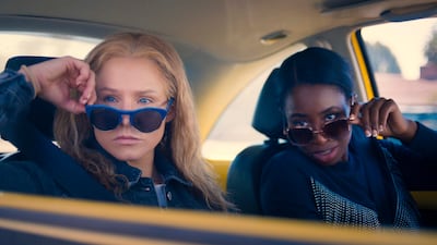 Kristen Bell, left, and Kirby Howell-Baptiste star in new comedy 'Queenpins'. STX Films