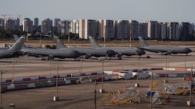 US Air Force tanker aircraft lined up at Ben Gurion International Airport, Israel. Reuters