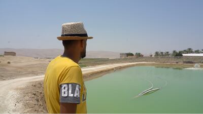 Farmer Abdel Abu Sayeh in the Jordan Valley. Treated waste water accounts for about a quarter of the water used for agricultural irrigation in Jordan. Photo: The National