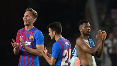 Luuk De Jong (Aubameyang 84’) – NA. On for as the home team saw their final game of an unusual season out at Camp Nou. AFP