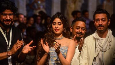 Janhvi Kapoor at the Lakme Fashion Week 2020 Summer Resort fashion show in Mumbai. AFP