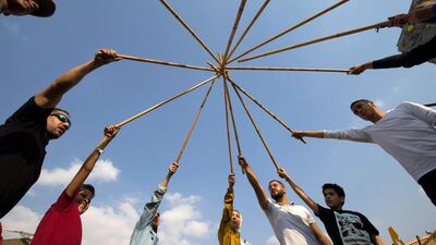 Tahtib is a modern martial art that enthusiasts hope will eventually make it to the Olympic Games. AFP