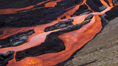 Lava flows from the volcano. AFP