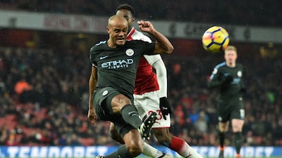 9. Arsenal 0-3 Manchester City, March 1 Vincent Kompany thought it would be the toughest test of City’s season. Arsenal, he reasoned, would be out for revenge after Guardiola’s men won the League Cup final four days earlier. City were without the injured Sterling, Fernandinho and Benjamin Mendy and the banned Delph. They surged into a 3-0 lead in 33 minutes. Game over. Glyn Kirk / AFP