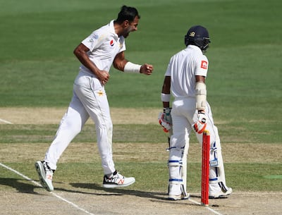 Pakistan fast bowler Wahab Riaz, left, finished with figures of 4-41. Francois Nel / Getty Images