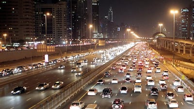 Commuters in Dubai spent an average of 80 hours stuck in traffic in 2018. Jeffrey E Biteng / The National
