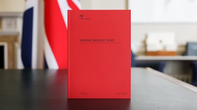 The spring budget 2023 book. Photo: HM Treasury