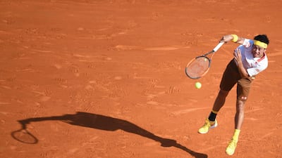 Kei Nishikori is hoping to becomg the fourth player to beat Rafael Nadal in Monte Carlo. Yann Coatsaliou / AFP