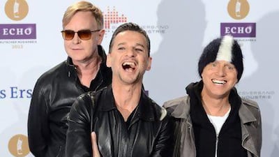 From left, Andy Fletcher, Dave Gahan and Martin Gore of the band Depeche Mode. Jens Kalaene / EPA