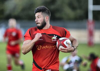 Ammar Chhade of the Damascus Zenobians breaks through during the game against Riyadh Falcons. Chris Whiteoak / The National
