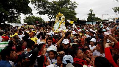 Nicaraguans participate in a procession in honor of Santo Domingo de Guzman in Managua, Nicaragua, 01 August 2018. EPA