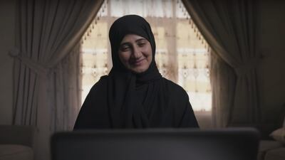 Asma Al Jasmi, a civilian administrative staff officer, speaks to Ayesha Khan. Courtesy: Majlis Mohamed bin Zayed