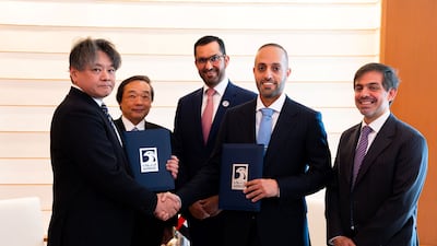 The deal was signed during a visit to Japan by Dr Sultan Al Jaber, UAE Minister of Industry and Advanced Technology, and managing director and group chief executive of Adnoc. Photo: Adnoc