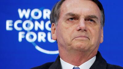 Brazil's President Jair Bolsonaro attends the World Economic Forum in Davos. Reuters