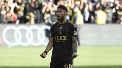 Denis Bouanga of Los Angeles FC after scoring a penalty. AFP